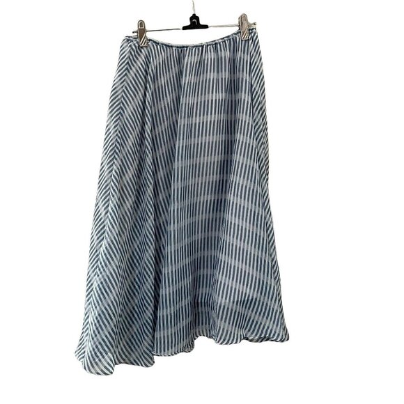 BB Dakota Urban Outfitters Skirt Blue white Stripe Flowy Size Medium - Picture 2 of 7